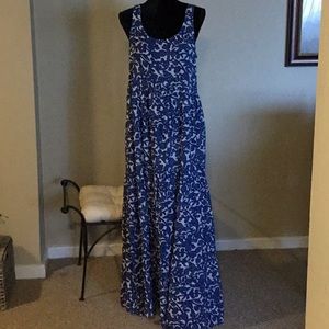 Lucky Brand Blue and White Maxi Dress.